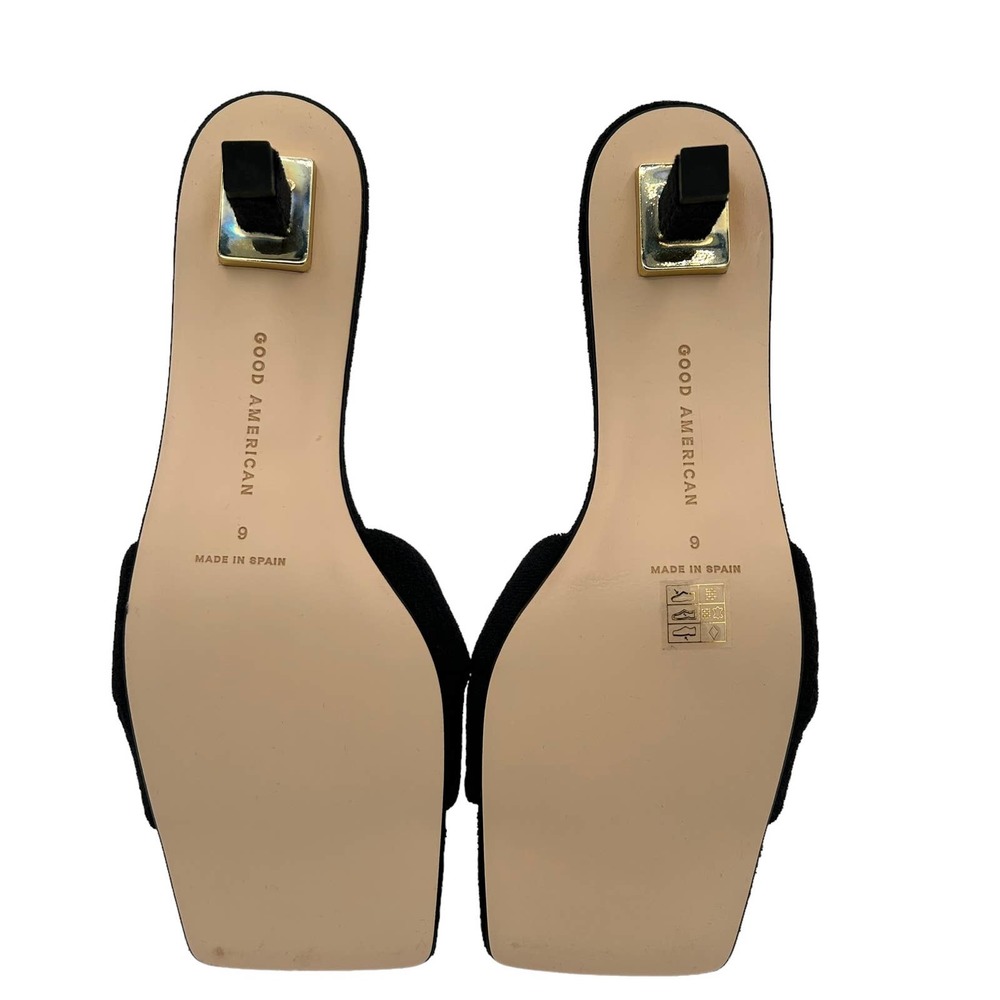 Good American Terry Kickstand Slides in a Size 9 Black New In Box - Picture 3 of 11